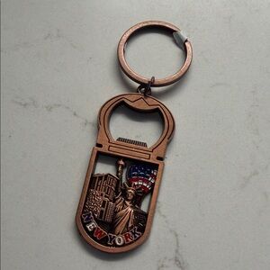 NYC Bronze Keychain with New York Design